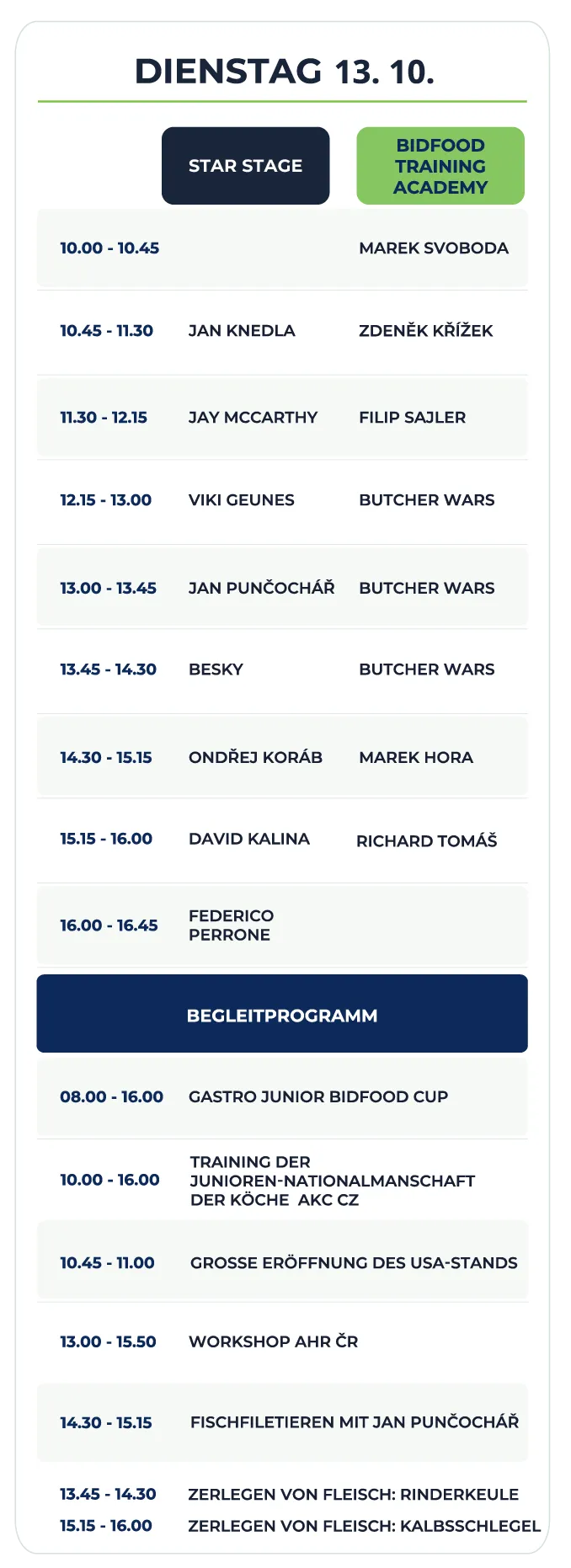 Bidfood Expo Programm